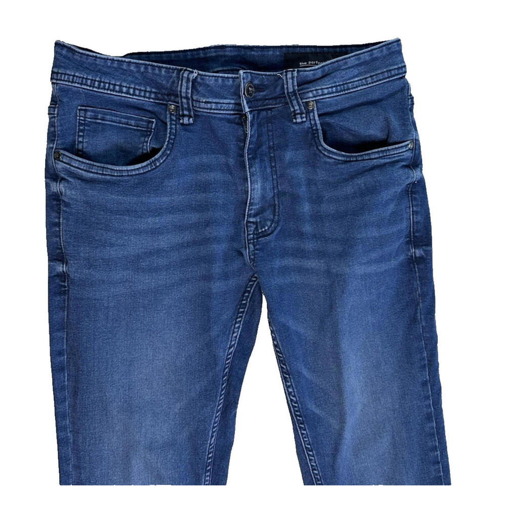 The Perfect Jean NYC Mens 31x30 Slim Fit Stretch Dark Wash Straight Leg Blue - Picture 2 of 6
